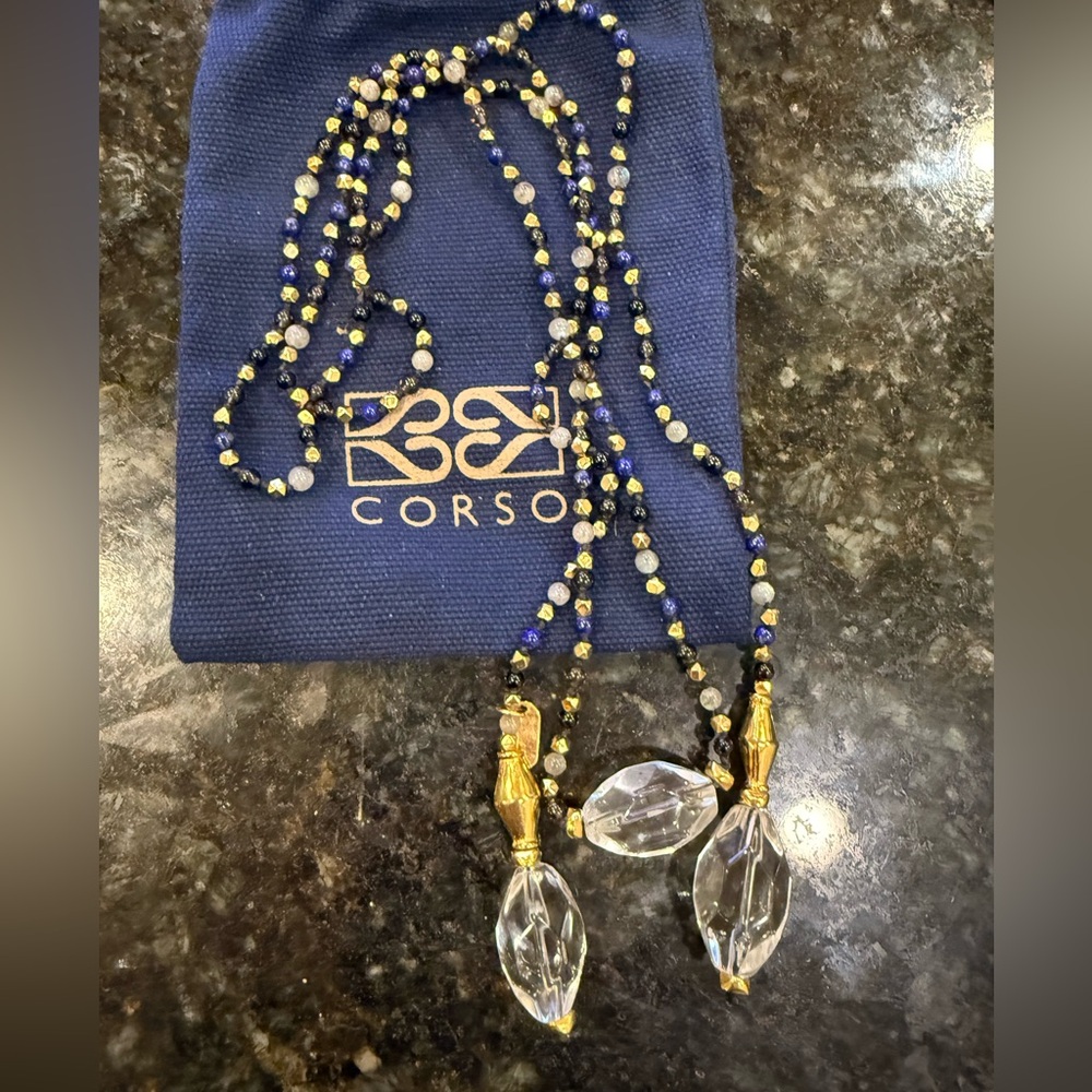 Unique. Genuine stone wrap necklace- Corso designs